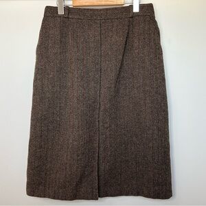 Elegant Brown Midi Skirt